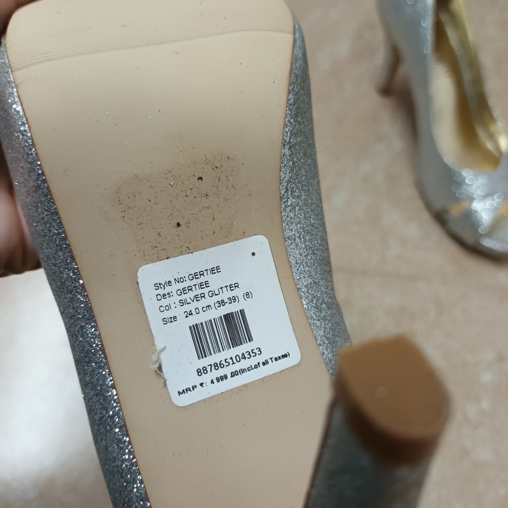Steve madden  silver glittery heels - Picture 3 of 6